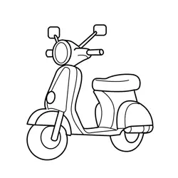 Friendly Scooter Urban Ride Free Coloring Page for Kids