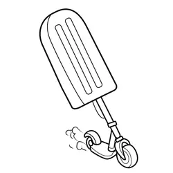 Popsicle Rides a Scooter Free Coloring Page for Kids