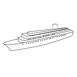 Cruise Ship Free Coloring Page for Kids
