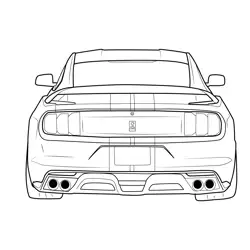 Shelby GT350R Rear View Free Coloring Page for Kids