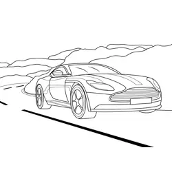 Aston Martin DB11 AMR Front Free Coloring Page for Kids
