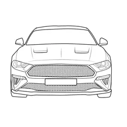 2019 Ford Mustang Bullitt View Free Coloring Page for Kids