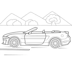California Special Mustang Side Profile Free Coloring Page for Kids