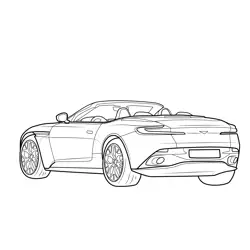 Aston Martin DB11 Volante View Free Coloring Page for Kids