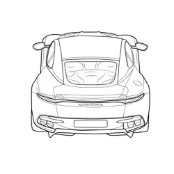 Aston Martin Superleggera Rear View Free Coloring Page for Kids