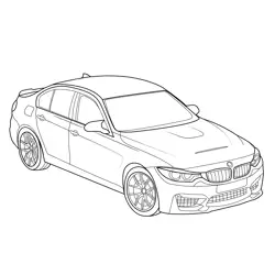 BMW M3 CS Sports Car Free Coloring Page for Kids