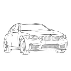 BMW M3 CS Front View Free Coloring Page for Kids