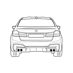 BMW M5 Competition Rear View Free Coloring Page for Kids