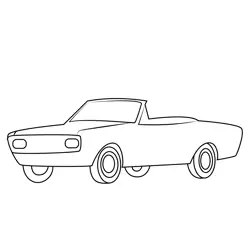 Cabriolet Car Free Coloring Page for Kids