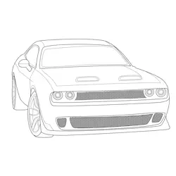 2019 Dodge Challenger Hellcat View Free Coloring Page for Kids