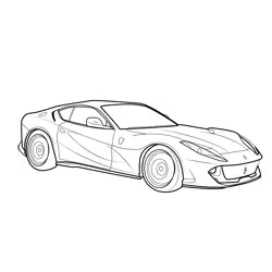 Ferrari 812 Superfast View Free Coloring Page for Kids
