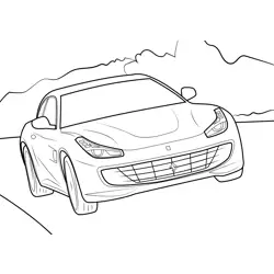 Ferrari GTC4 Lusso Vehicle Free Coloring Page for Kids