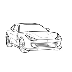 Ferrari Lusso T Front View Free Coloring Page for Kids