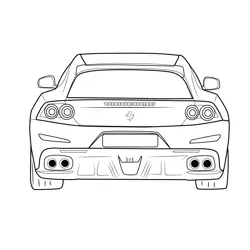 Ferrari GTC4 Lusso T Rear Free Coloring Page for Kids