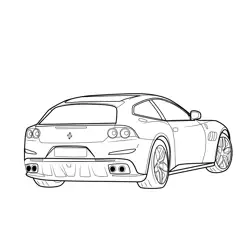 Ferrari GTC4 Lusso T Rear View Free Coloring Page for Kids