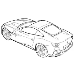 Ferrari Portofino Rear View Free Coloring Page for Kids