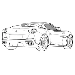 Ferrari Portofino Sportscar View Free Coloring Page for Kids