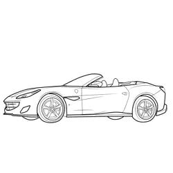 Ferrari Portofino Sports Car Profile Free Coloring Page for Kids