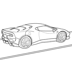 Ferrari SP38 Sports Car Free Coloring Page for Kids