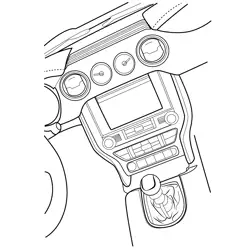 Ford Mustang Interior Dashboard Free Coloring Page for Kids
