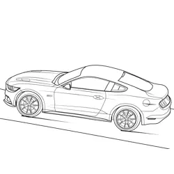 Ford Mustang 2015 Side Profile Free Coloring Page for Kids