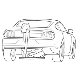 Ford Mustang Cobra Jet Rear Free Coloring Page for Kids
