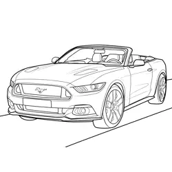 2015 Ford Mustang Convertible View Free Coloring Page for Kids