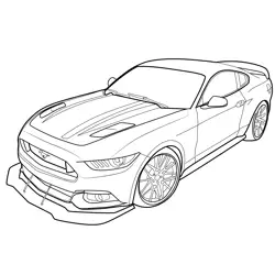 Ford Mustang GT Apollo View Free Coloring Page for Kids