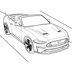 2018 Mustang GT Front View Free Coloring Page for Kids