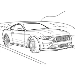Ford Mustang GT Performance Car Free Coloring Page for Kids