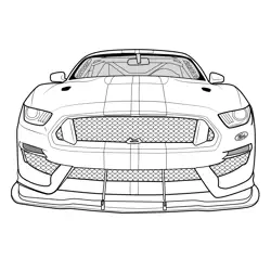 Ford Mustang Shelby Front View Free Coloring Page for Kids