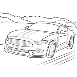 Ford Mustang Shelby GT350 View Free Coloring Page for Kids