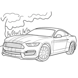 2016 Shelby GT350 Mustang View Free Coloring Page for Kids