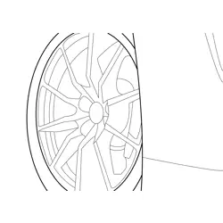 Ford Mustang Shelby GT350 Wheel Free Coloring Page for Kids