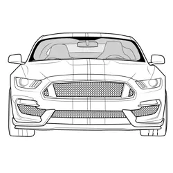 2017 Mustang Shelby GT350 Front Free Coloring Page for Kids