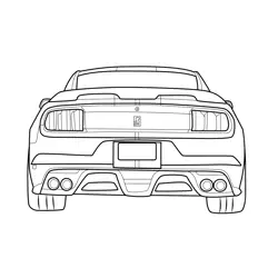 Ford Mustang Shelby GT350 Rear Free Coloring Page for Kids
