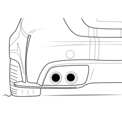 Jaguar XE SV Exhaust View Free Coloring Page for Kids