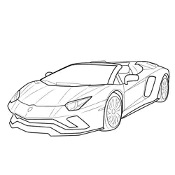Aventador S Roadster Luxury Outline Free Coloring Page for Kids