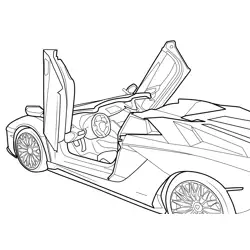 Lamborghini Aventador Roadster Supercar Free Coloring Page for Kids