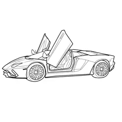 Aventador S Roadster Profile Free Coloring Page for Kids