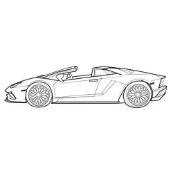 Lamborghini Aventador Roadster Side View Free Coloring Page for Kids