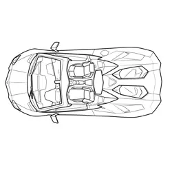 Aventador S Roadster Top View Free Coloring Page for Kids