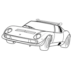 Classic Lamborghini Miura SVR Free Coloring Page for Kids
