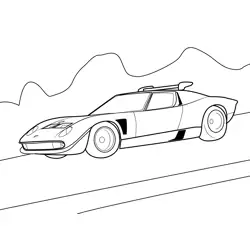 Legendary 1976 Lamborghini Miura SVR Free Coloring Page for Kids