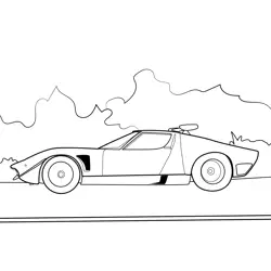 Classic Lamborghini Miura SVR Free Coloring Page for Kids