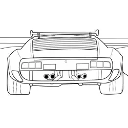 Vintage Lamborghini Miura SVR Rear Free Coloring Page for Kids