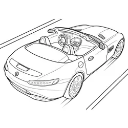 Mercedes-Benz Roadster Sports Car Free Coloring Page for Kids