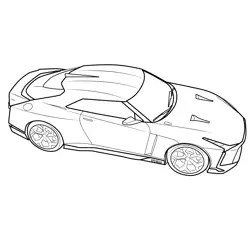 Nissan GT-R50 Concept Vehicle Free Coloring Page for Kids