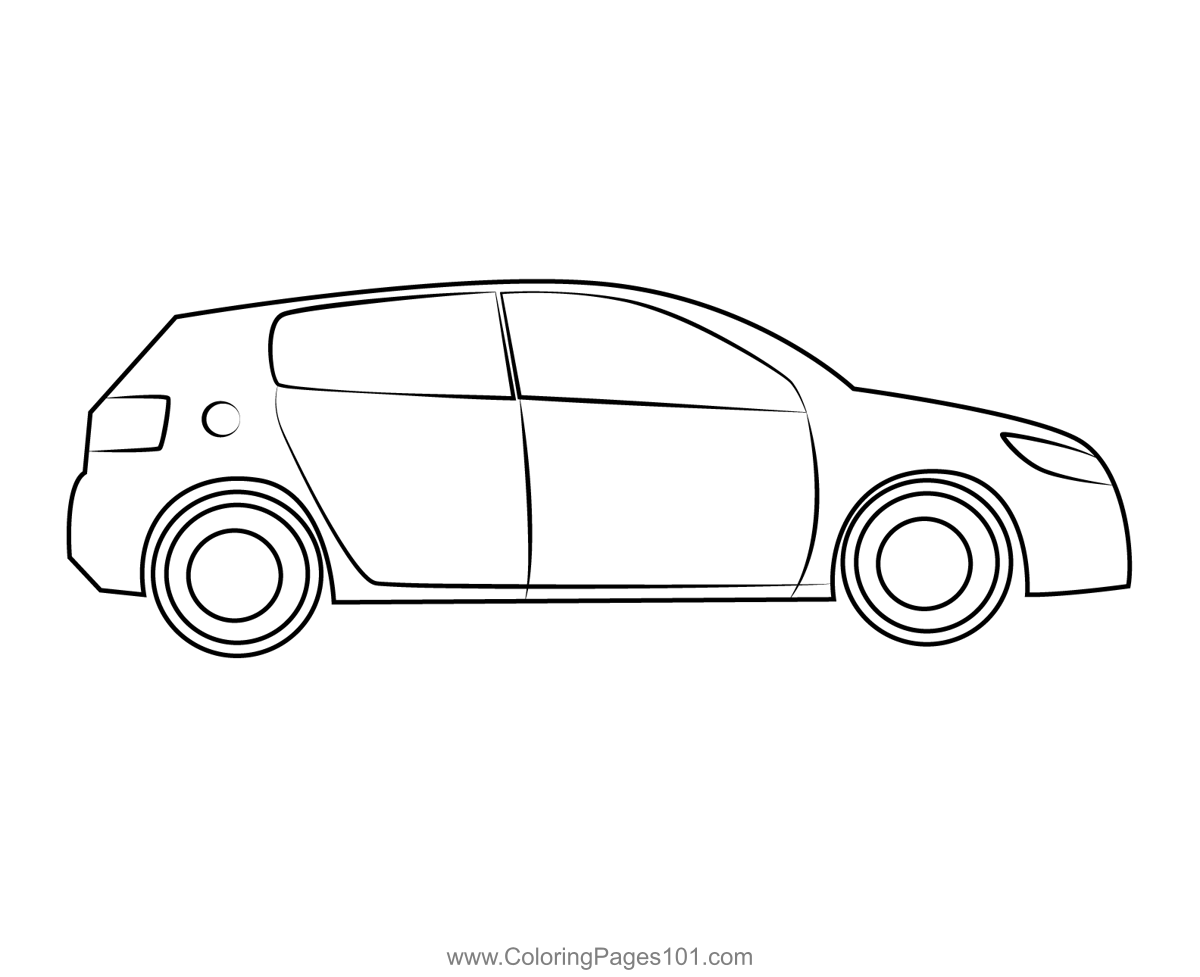 Side View Of Sport Car Coloring Page for Kids - Free Sports Cars