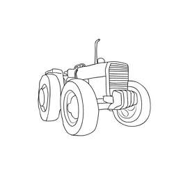 Farming Tractor Free Coloring Page for Kids